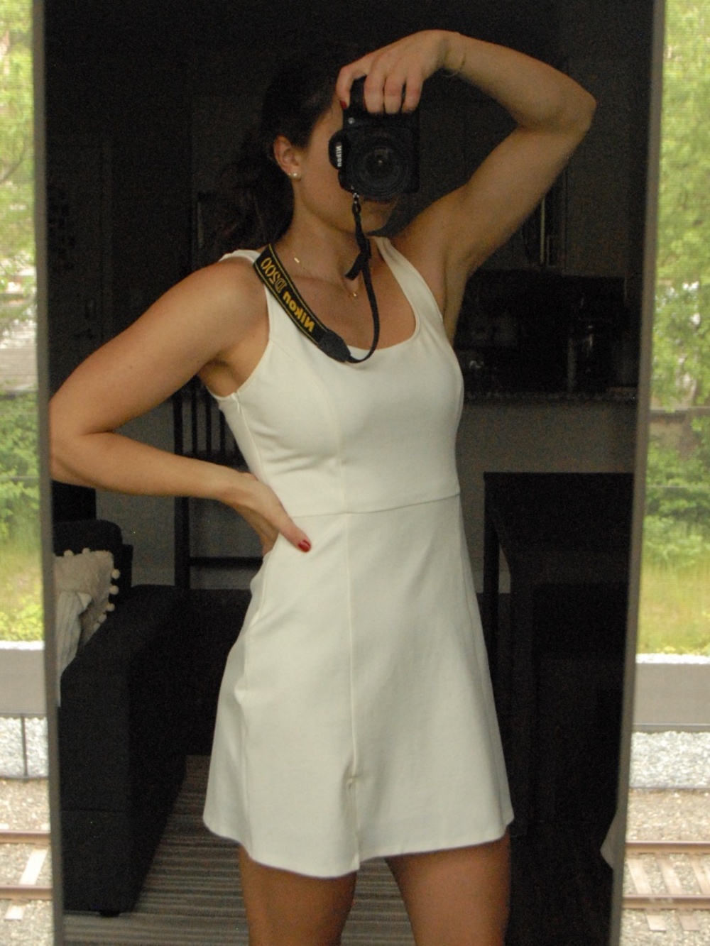 Lulu's Always Admired White Sleeveless Square-Neck Mini Dress Size M